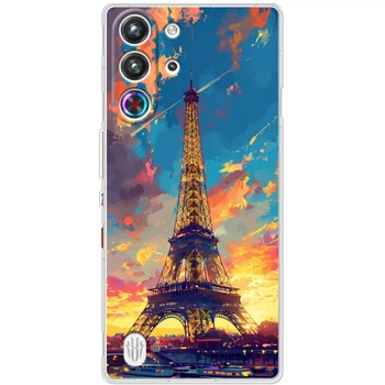 Силиконовый Чехол с Картинкой для ZTE Nubia RedMagic 10 Pro Принт (Париж, Эйфелева Башня) (69830-ysm038)