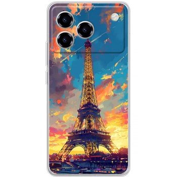 Силиконовый Чехол с Картинкой для ZTE Blade A76 Принт (Париж, Эйфелева Башня) (69785-ysm038)