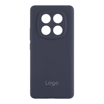 Чехол-накладка Liquid Silicone (AA) с защитой на камеру для Xiaomi Redmi Note 14 Pro 4G Dark Blue