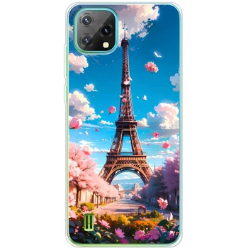 Силиконовый Чехол с Картинкой для Blackview Oscal C60 Принт (Париж, Эйфелева Башня) (69121-ysm035)