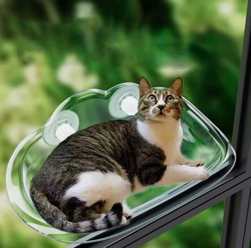 Підвісний прозорий гамак-полиця "Хмаринка" для котів на вікно Cloud Cat Hammock