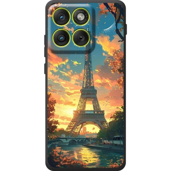 Силиконовый Чехол с Картинкой для Motorola Edge 70 Принт (Париж, Эйфелева Башня) (70198-ysm037)
