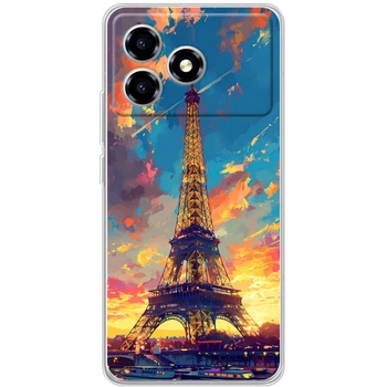 Силиконовый Чехол с Картинкой для ZTE Blade A36 Принт (Париж, Эйфелева Башня) (69808-ysm038)