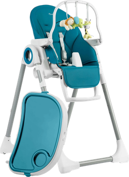Стільчик для годування зі столиком Nukido Belo з дугою та іграшками темно-синій (5903890618759)