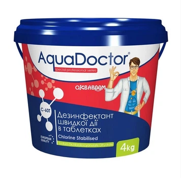 Дезінфектант на основі хлору швидкого дії хлор шок таб. 20 грам AquaDoctor C-60T (4кг)