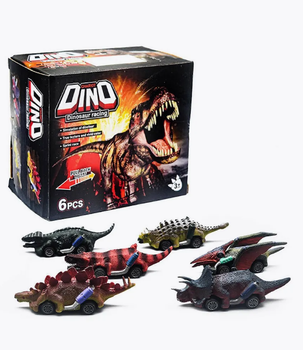 Набір ігрових машинок динозаврів Dino 6 шт. в коробці інерційні подарунок для хлопчика (SVS)