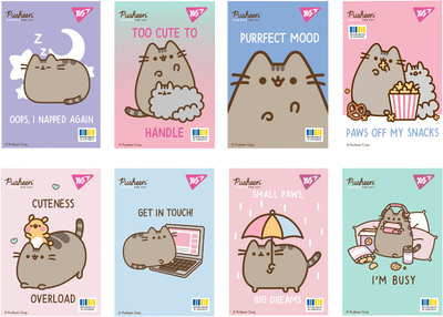 Набір блокнотів YES Pusheen А7 48 аркушів У клітинку упаковка 40 шт (4823092291394)