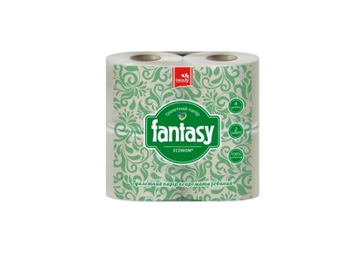 Туалетний папір ТМ Fantasy, тиснений, перфорований, економ (4 рулони/уп)(4820211921828)