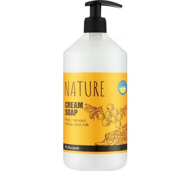 Рідке крем-мило Bioton Cosmetics Nature Мед і Молоко з дозатором 900 мл(4820026159362)
