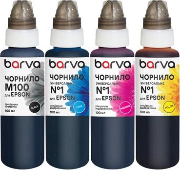 Комплект чернил Barva для Epson Expression Home XP-серії Special Pigmented/Water Soluble 4х100 мл BK/C/M/Y (E17-100-MP)