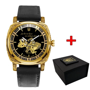 Жіночий наручний годинник Awarder 021-3D Де би не була Gold-Black-Black Leather
