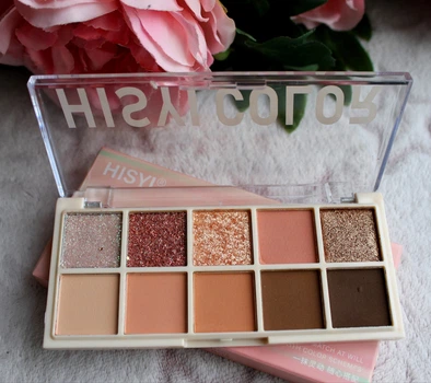 Палетка тіней для повік Hisyi 10-Color Eyeshadow Palette у нейтральних нюдових та коричневих відтінках, 03