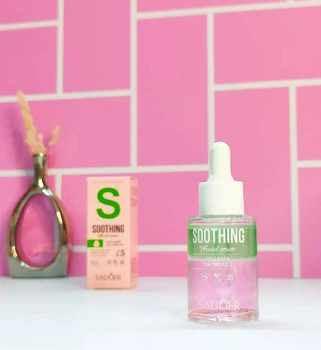 Двухфазная успокаивающая сыворотка для лица Sadoer Soothing Facial Serum с коллагеном и маслом чайного дерева