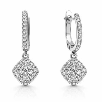 Серьги серебряные Фантазия с фианитами Silver Style (22661.20 sku:2300103382934)