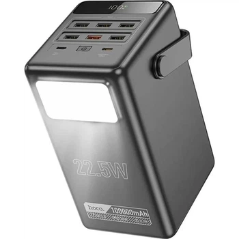УМБ Павербанк Hoco DB03 100000 mAh 22.5W зовнішній акумулятор зі швидкою зарядкою та ліхтариком Чорний