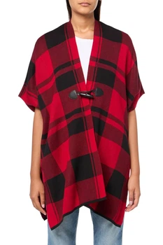 Пончо Tommy Hilfiger 46/48(L/XL) Красно-черная клетка (133930)