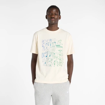 Чоловіча бежева футболка New Balance Athletics R-Mural 46 (S) (MT53916PEF)