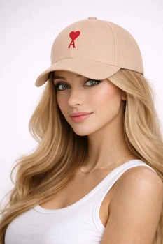 Молодежная кепка с вышивкой Ами (Ami) One-size 54-57см Темная-пудра