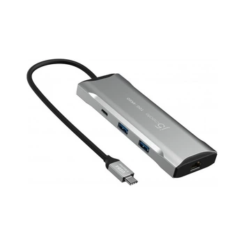 Порт-репликатор J5create Dock-Station USB-C 10Gbps, 7-in-1 (хаб/HDMI/PD/картридер) (JCD393-N)