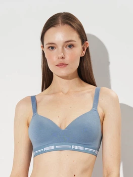 Бюстгальтер без косточек хлопковый Puma Women Padded Top 1P Hang 90786321 L Dusk Blue (8720245669757)