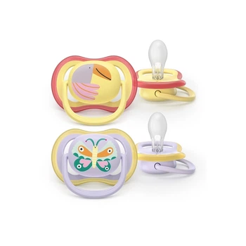 Пустушка Philips AVENT Ultra Air 0-6 місяців 2 шт жовто-фіолетова (SCF087/04)