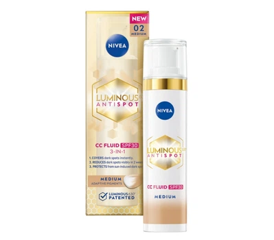 Тонирующий флюид NIVEA Luminous 630 3 в 1 Средний 02 medium SPF 30 40 мл (9005800379661)