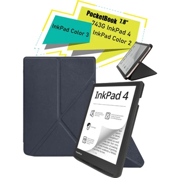 Чохол до електронної книги BeCover Ultra Slim Origami PocketBook 743G InkPad 4/InkPad Color 2/InkPad Color 3 (7.8") Deep Blue (713083)