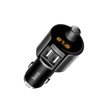 FM-трансмиттер Hoco E19 Металлический черный 2USB 2.4A для автомобиля
