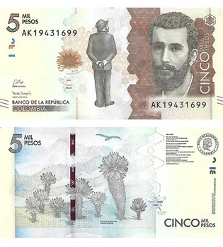 Банкнота 5000 песо Колумбія 2020 рік UNC