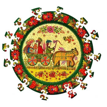 Пазл деревянный UkrainianPuzzles Петриковская свадьба