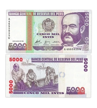 Банкнота 5000 інтіс Перу 1988 рік UNC