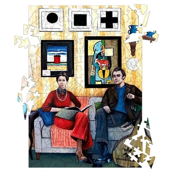 Дерев'яний пазл UkrainianPuzzles В гостях у Малевича для дозвілля, дітей і дорослих (585536)