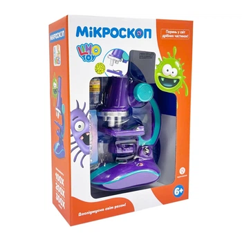 Детский микроскоп Limo Toy SK 0006(Violet) свет, 19,5 см, 2 пробирки, стекло