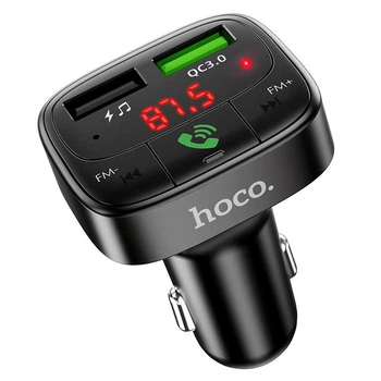 FM-трансмиттер Hoco E59 Promise QC3.0 Bluetooth с быстрой зарядкой для автомобиля черный