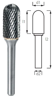 Борфреза цилиндросферическая PROFITOOL - 3х14х38x3 мм (C03123-6)