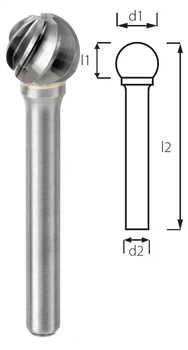 Борфреза сферическая PROFITOOL - 10х8х54х6 мм (D10106-3)