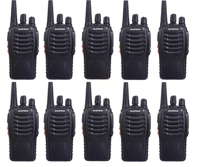 Комплект 10 шт рацій портативних Baofeng BF-888S UHF 5 Вт 1500 мАг до 5 км