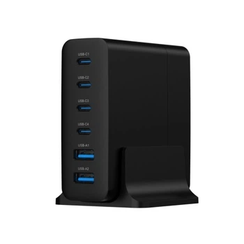 Зарядное устройство Gembird 4xUSB-C PD25W + 2xUSB QC3.0 18W black (TA-UC-2A4C-PD75-01-BK) GEMBIRD TA-UC-2A4C-PD75-01-BK 925872