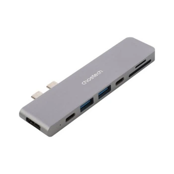 Порт-репликатор Choetech Dock-Station USB-C 7-in-1 (HDMI/картридер/USB-A/USB-C, for MacBook Pro/Air) (HUB-M14-GY-V2) Choetech HUB-M14-GY-V2 926459