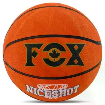 Мяч баскетбольный резиновый FOX NICESHOT для школы и улицы износостойкий мяч для активного отдыха игры на площадке универсальный для взрослых и детей профессиональный дизайн размер 7 оранжевый