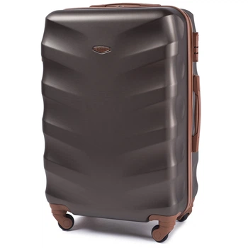 Дорожный пластиковый чемодан Wings 402 Exclusive средний (M) на 4 колесах 65х44х26 см кофейный