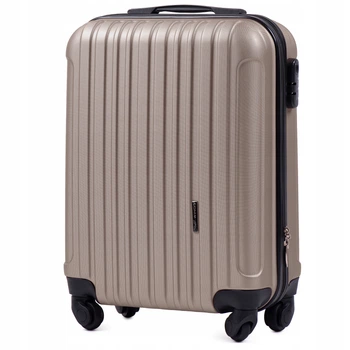 Дорожный пластиковый чемодан Wings 2011 Flamingo мини (XS) ручная кладь, на 4 колесах 51х33х19 см шампань