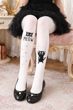 Капроновые колготы с Котом для девочки 50 Den Day Mod р 132-144 см 9-10 лет арт 2125173 Белый