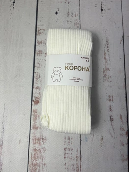 Колготки кашемірові дитячі Корона 116-128р Білий Рубчик (1228)