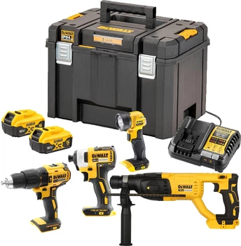Набір електроінструментів DeWalt 18V XR DCD778 + DCF787 + DCH133 + DCL40 з 2 акумуляторами 5 Ah (DCK440P2T-QW)