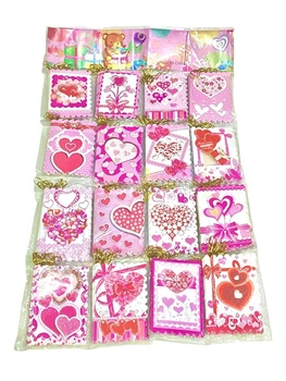 Открытки "Сердечки" 9,5 х 6,7см 160шт/уп (525-2)