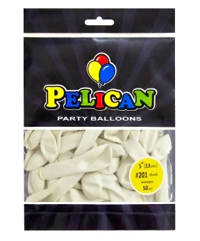 Шарики Pelican латексные 5"(13cm) макарун белый, Pelican 50шт Белый Pelican (805201)