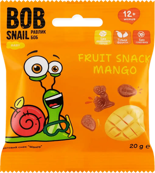 Натуральные снеки для детей Bob Snail Манго 20 г