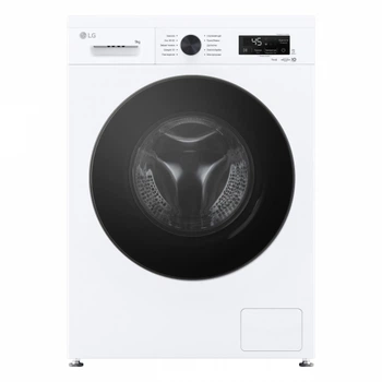 Пральна машина lg фронтальна, 9кг, 1400, a, 55см, дисплей, пара, інвертор, білий f4y2vsgwe