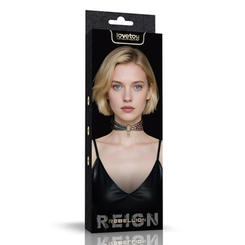 Чокер на шею с кулоном коричневого цвета Lovetoy Rebellion Reign TwinBand Collar